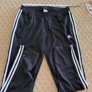 adidas Tiro Black Women's Track Pants L Zip Pocket Tapered Leg